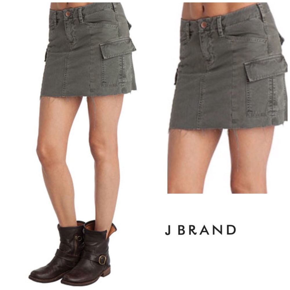 J Brand Olive Cargo mini skirt slouch NWOT 28
